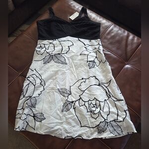 Catherines Black and White Floral Dress 18W NWT